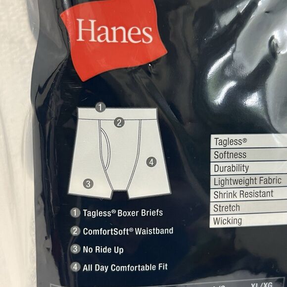 HANES 4 Pack Tagless Underwear Men's M Black Gray Comfort Waistband No Ride Up - Picture 12 of 16